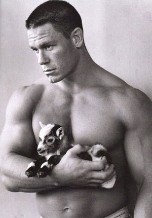 John Cena with a Goat